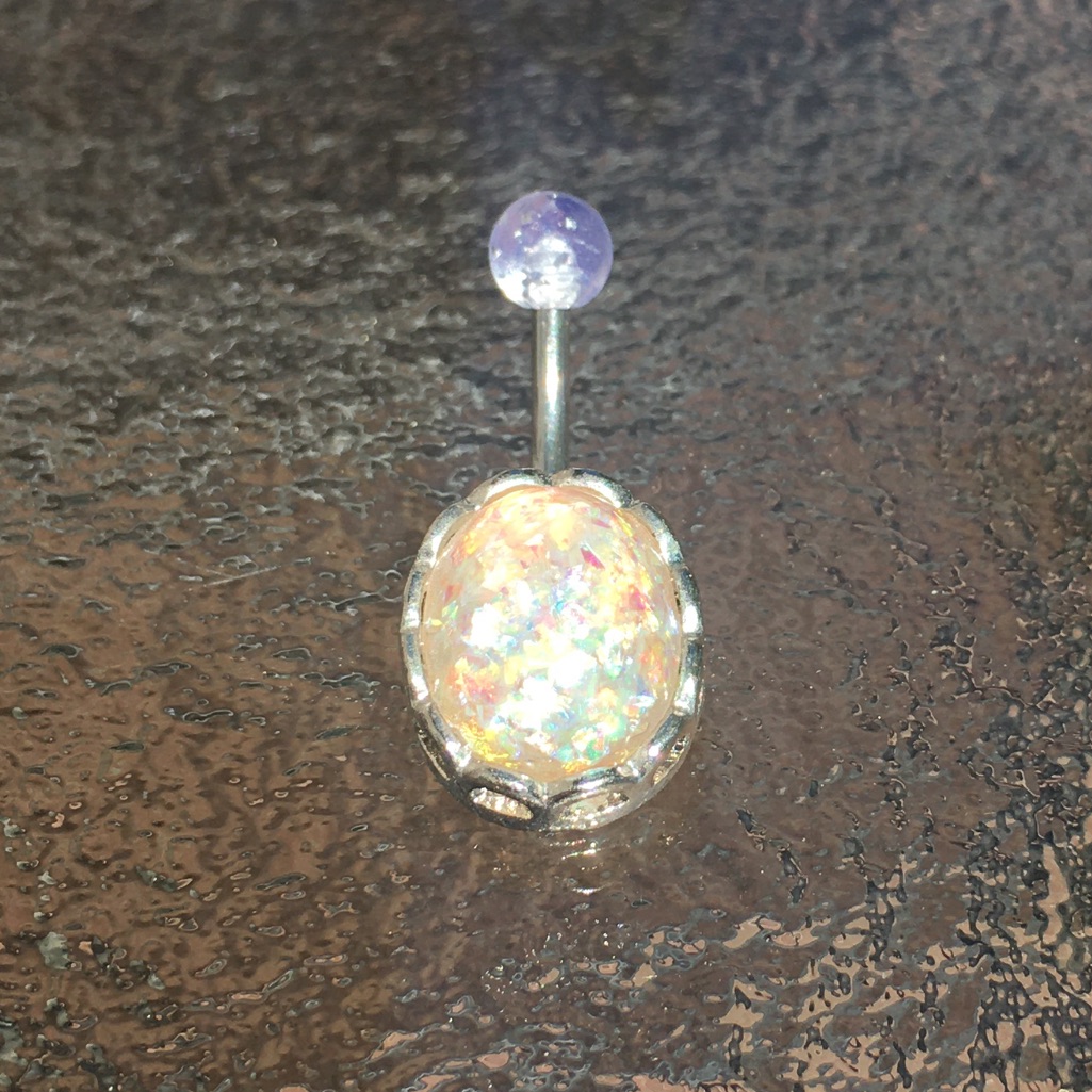 Opal Like Belly Button Ring